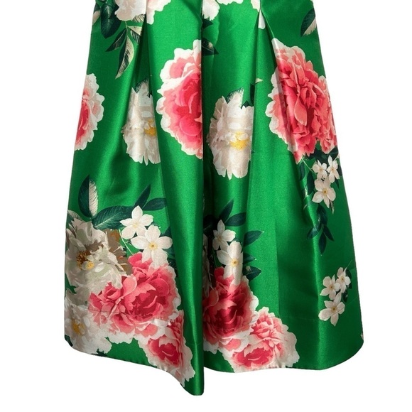 Eliza J Fit and Flare Floral Dress Green Size 6 NEW - Picture 6 of 14